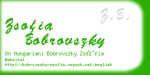 zsofia bobrovszky business card